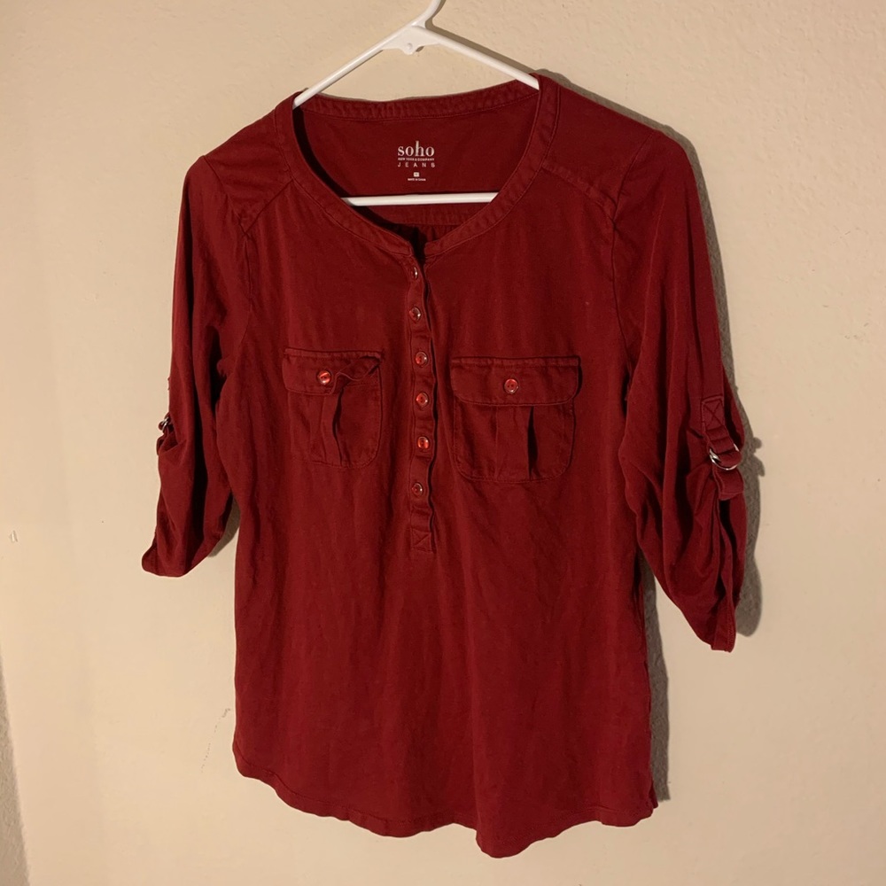 New York & Co Soho red button up shirt w/ pockets